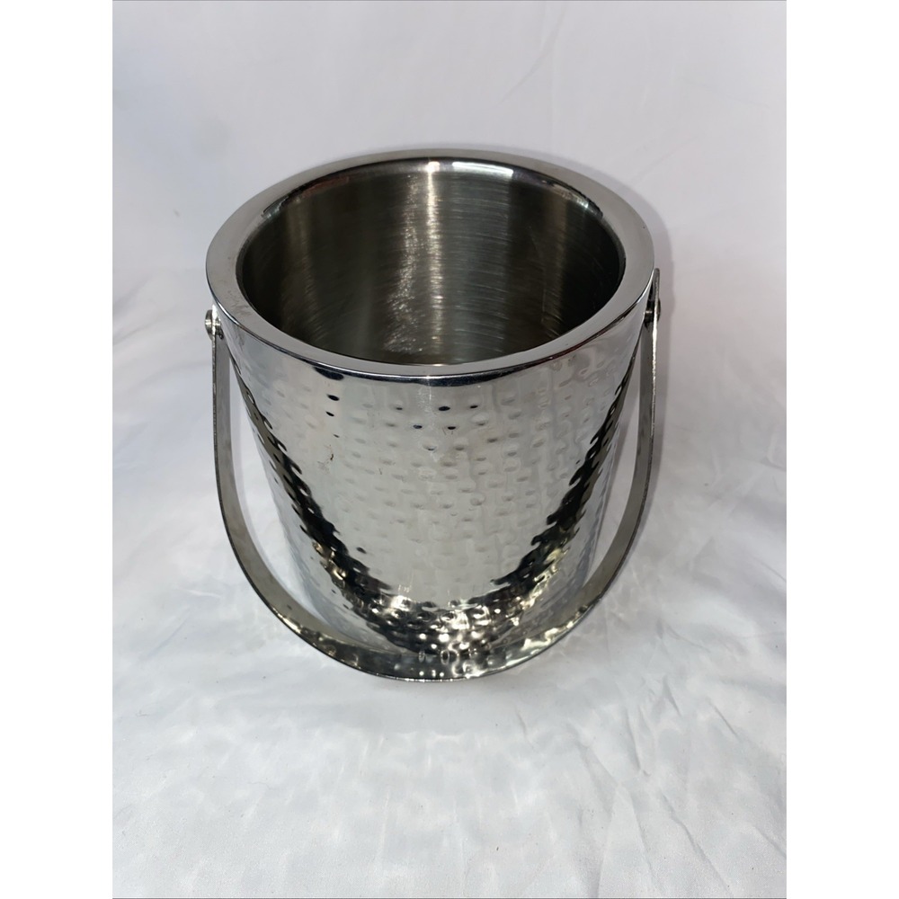 Unbranded Stainless Steel Hammered Ice Bucket No Lid